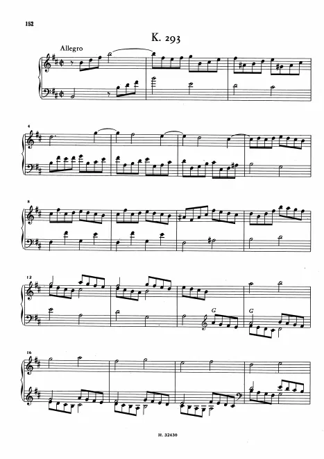 First page of Keyboard Sonata in B minor