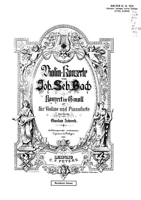 First page of Violin (or Oboe?) Concerto in G minor