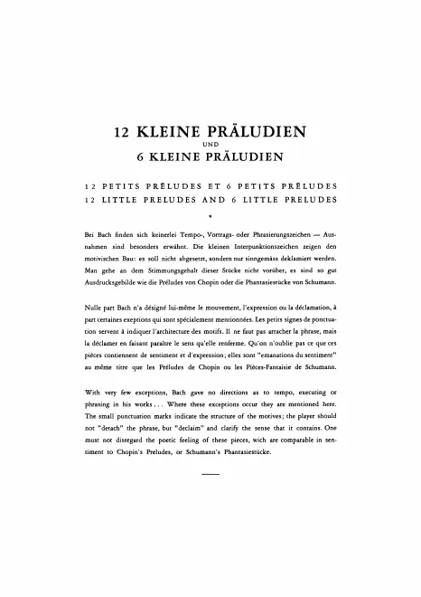 First page of 18 Kleine Präludien