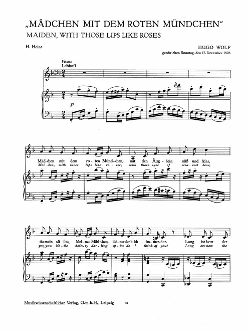First page of Mädchen mit dem roten Mündchen
