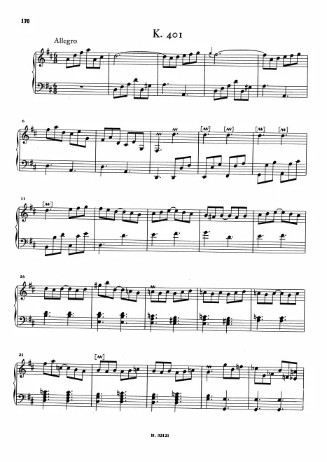 First page of Keyboard Sonata in D major