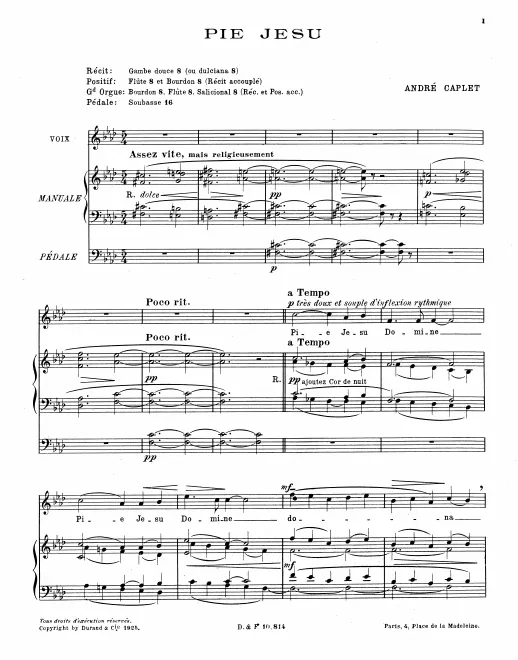 First page of Pie Jesu