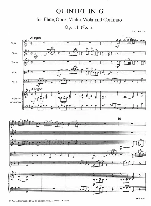 First page of Quintet in G major