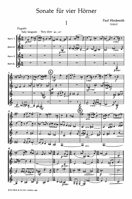 First page of Sonata for 4 Horns