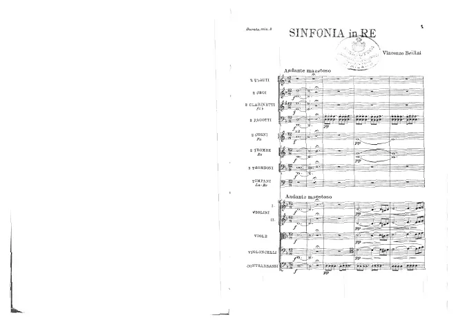 First page of Sinfonia in Re