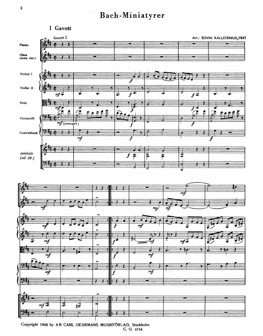First page of Bach Miniatures