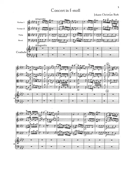 First page of Harpsichord Concerto in F minor