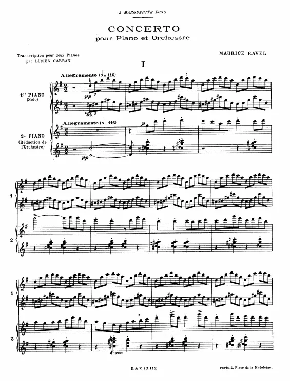 First page of Piano Concerto in G major