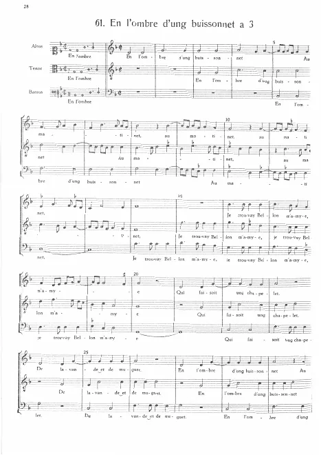 First page of A l'ombre d'ung buissonet