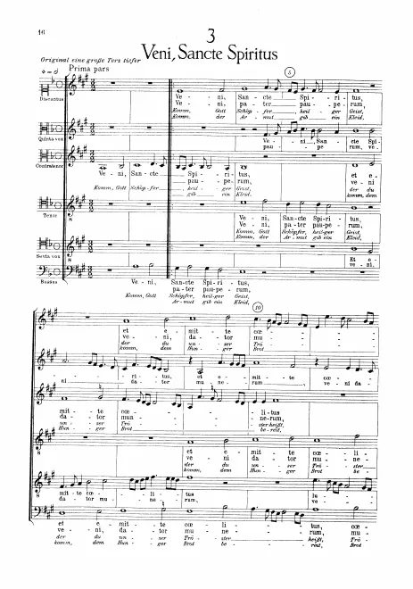 First page of Veni Sancte Spiritus