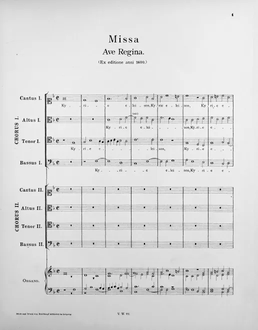 First page of Missa Ave Regina