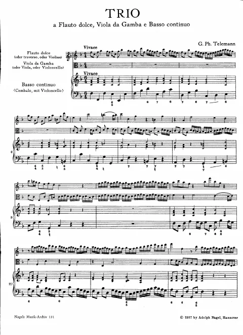 First page of Trio Sonata in F major