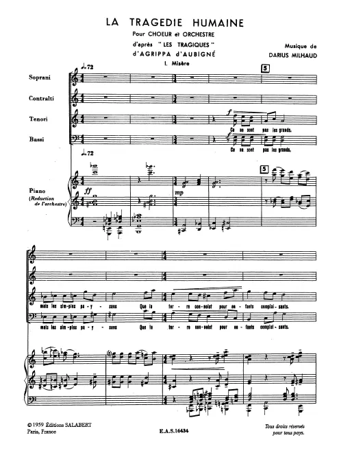 First page of La tragédie humaine