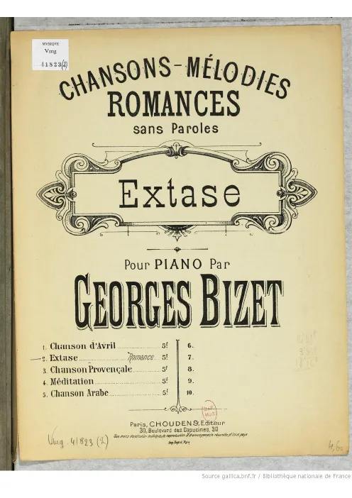 First page of Romances sans paroles Chansons-Mélodies.