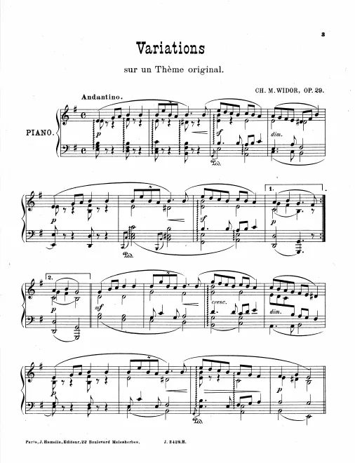 First page of Variations sur un thème original