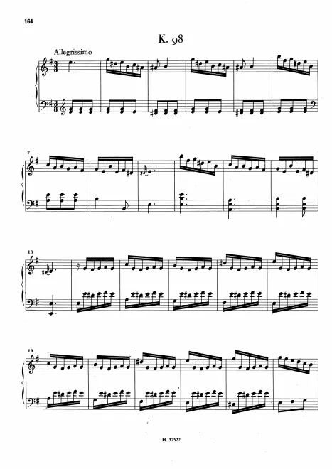 First page of Keyboard Sonata in E minor