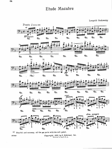 First page of Etude macabre