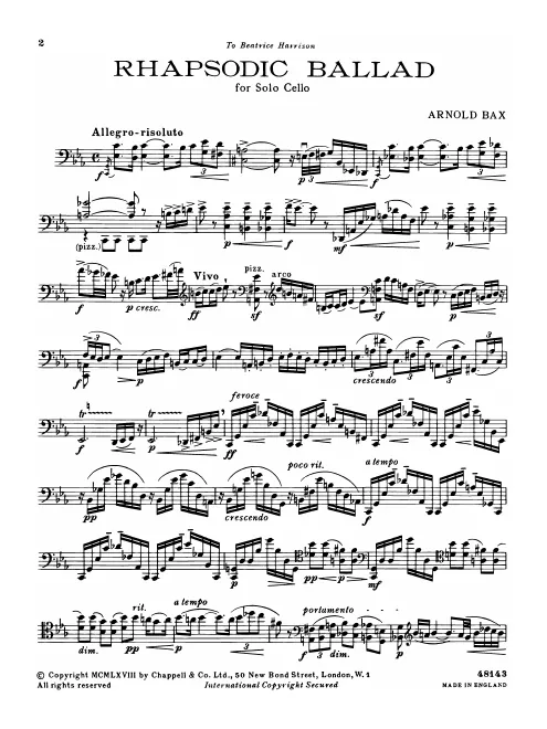 First page of Rhapsodic Ballad