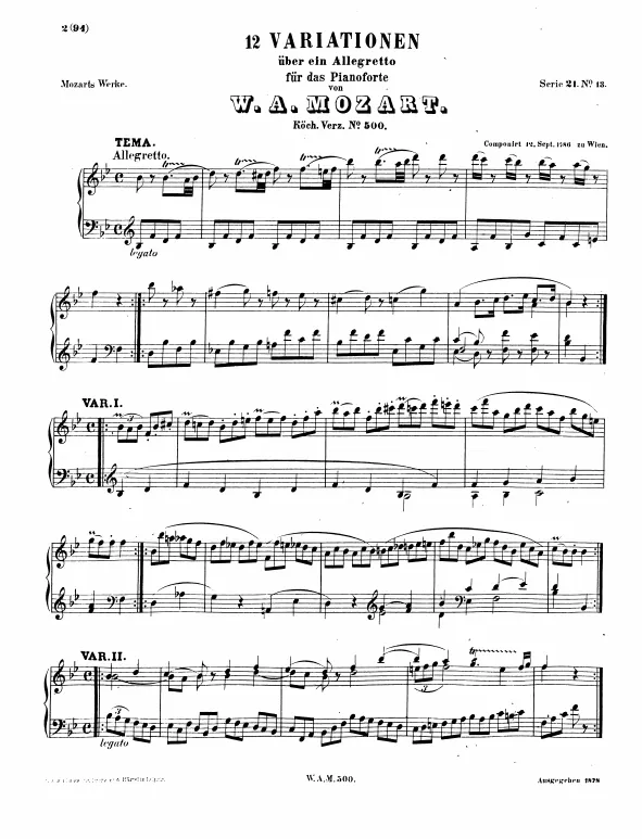 First page of 12 Variations