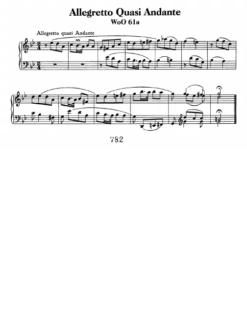 First page of Allegretto quasi Andante, WoO 61a