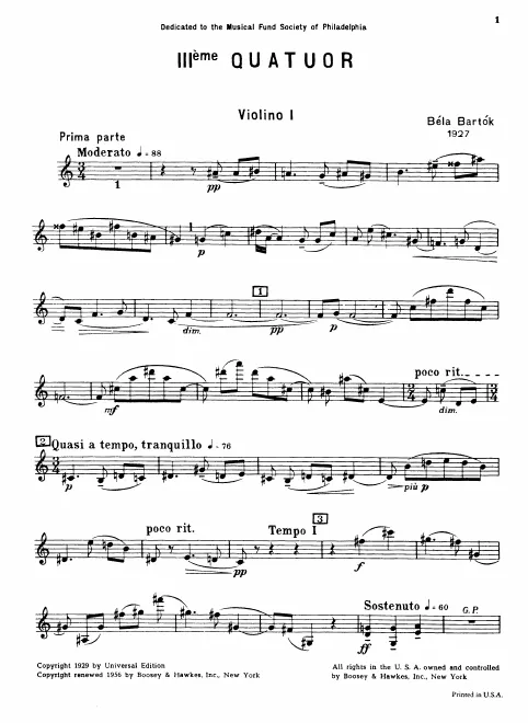 First page of String Quartet No.3