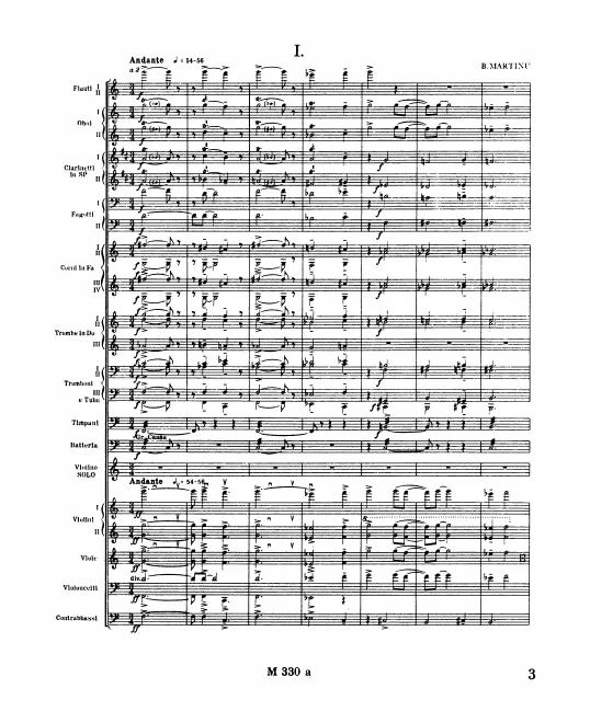 First page of Concerto No.2 for Violin and Orchestra