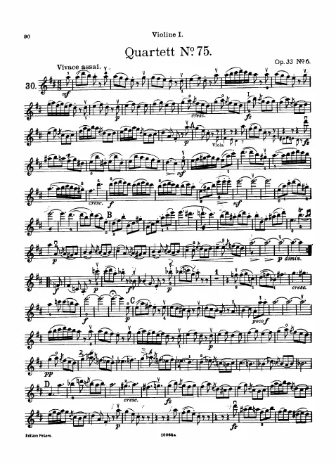 First page of String Quartet in D major