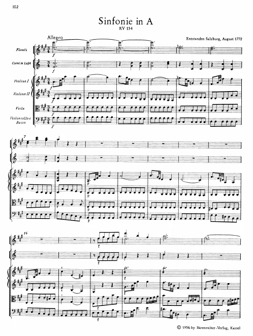 First page of Symphony No.21