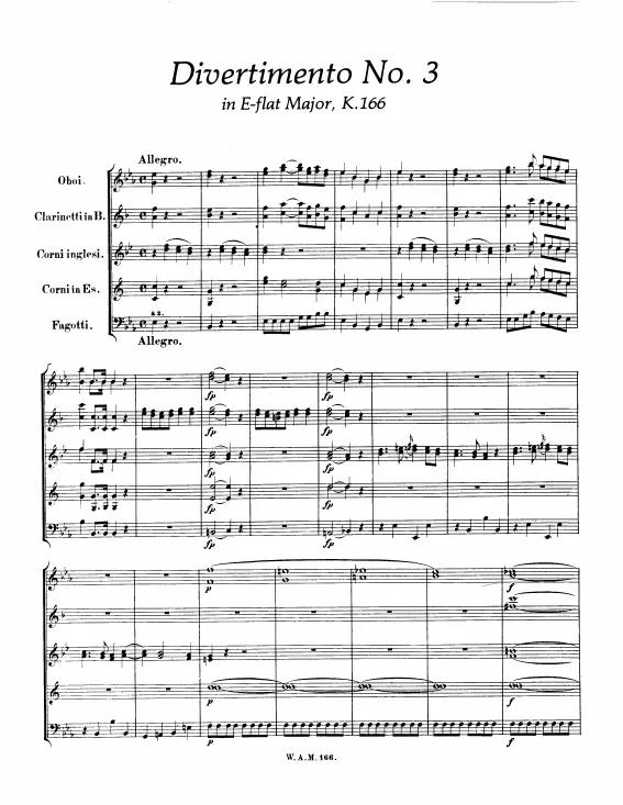 First page of Divertimento