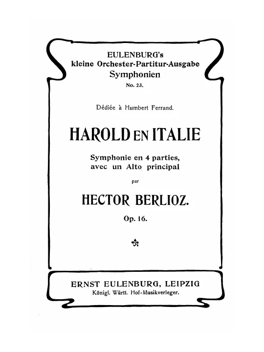 First page of Harold en Italie, Symphonie avec un alto principal en 4 parties