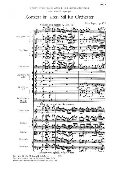 First page of Konzert im alten Stil