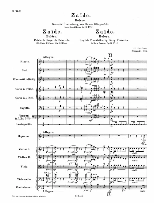 First page of Feuillets d’album