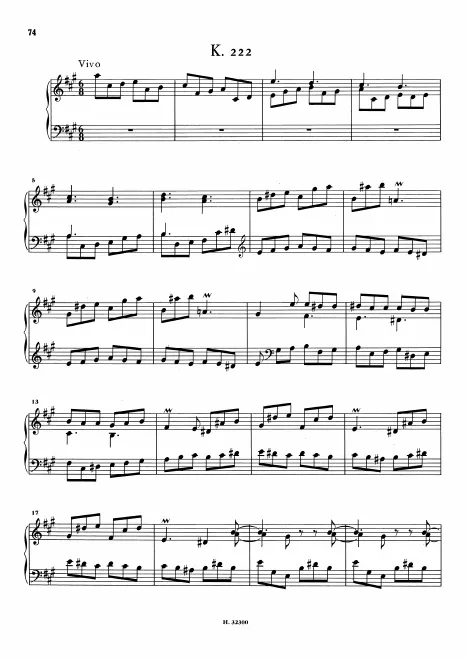 First page of Keyboard Sonata in A major