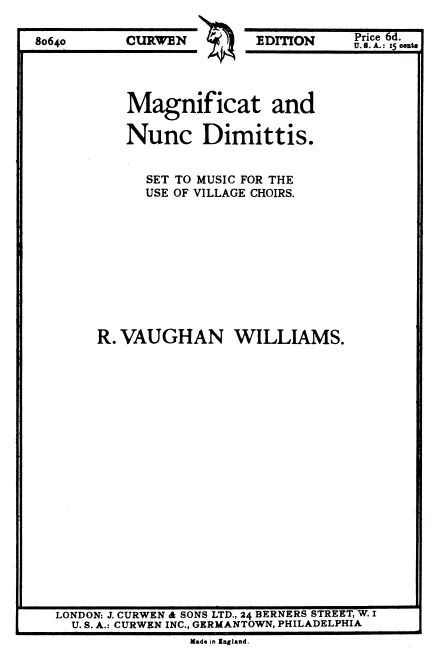 First page of Magnificat and Nunc dimittis in C Major