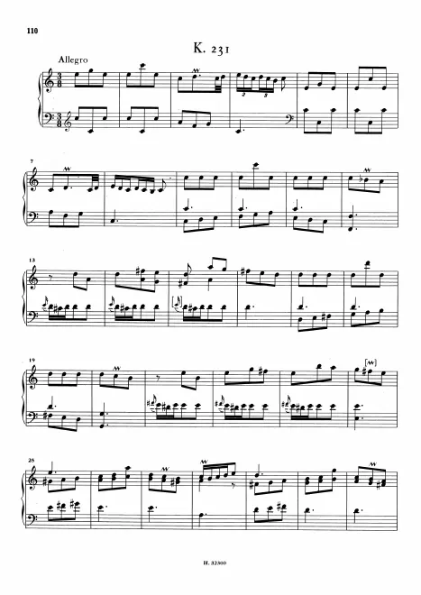 First page of Keyboard Sonata in C major